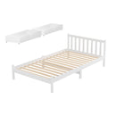 Artiss Bed Frame King Single Size Wooden Platform with 2 Storage Drawers White-1