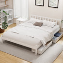 Artiss Bed Frame Queen Size Wooden Platform with 2 Storage Drawers White-7