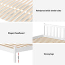 Artiss Bed Frame Single Size Wooden Platform with 2 Storage Drawers White SOFIE-7