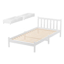 Artiss Bed Frame Single Size Wooden Platform with 2 Storage Drawers White SOFIE-1