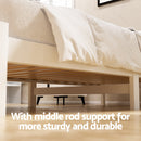 Artiss Bed Frame Single Size Wooden Platform with 2 Storage Drawers White SOFIE-4