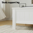 Artiss Bed Frame Double Size Wooden with 3 Shelves Bed Head White-6
