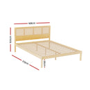 Artiss Bed Frame Queen Size Rattan Wooden RITA-2