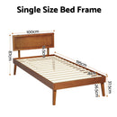 Artiss Bed Frame Single Size Wooden Bed Base Walnut SPLAY-2