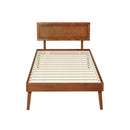 Artiss Bed Frame Single Size Wooden Bed Base Walnut SPLAY-3