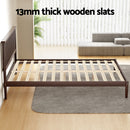 Artiss Bed Frame Queen Size Wooden Base Mattress Platform Timber Walnut VISE-5