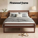 Artiss Bed Frame Double Size Wooden Walnut WITTON-8