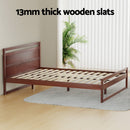 Artiss Bed Frame Double Size Wooden Walnut WITTON-5