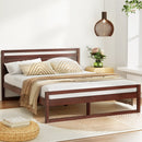 Artiss Bed Frame Double Size Wooden Walnut WITTON-7