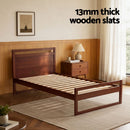 Artiss Bed Frame King Single Size Wooden Walnut WITTON-7
