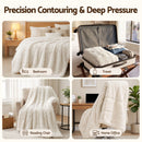 Giselle Faux Fur Weighted Blanket 2 Sided Long Pile Sherpa Reverse Cream 5.5KG 120 x 180cm-6