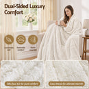 Giselle Faux Fur Weighted Blanket 2 Sided Long Pile Sherpa Reverse Cream 11KG 152 x 203cm-4