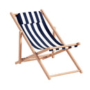 Gardeon Outdoor Deck Chair Wooden Sun Lounge Folding Beach Patio Furniture Blue-3