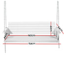 Gardeon Porch Swing Chair with Chain Outdoor Furniture 3 Seater Bench Wooden White-2