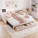 Artiss King Single Extendable Daybed with 2 Storage Drawers and USB, Pink-1