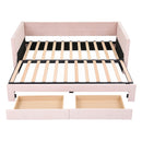 Artiss King Single Extendable Daybed with 2 Storage Drawers and USB, Pink-4
