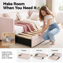 Artiss King Single Extendable Daybed with 2 Storage Drawers and USB, Pink-5