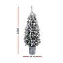 Jingle Jollys Christmas Tree 1.2M Potted Snowy Xmas Tree-2