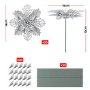 Jingle Jollys 20Pcs Christmas Tree Flower Set Garland Wreath Poinsettia Decorations-2