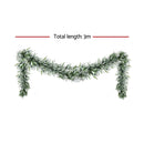 Jingle Jollys 3M Christmas Garland Pre-lit LED Lights Snow Frosted Tips Decor-2