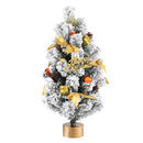 Jingle Jollys Tabletop Christmas Tree 60CM Snowy Xmas Tree Tree Topper Ornaments-3