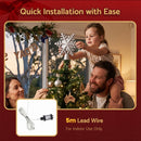 Jingle Jollys Christmas Tree Topper Lighted 360° Rotating Snowflake Projector Silver Glitter-7