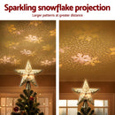 Jingle Jollys Christmas Tree Topper Star Snowflake Projector Party Glitter Gold-4