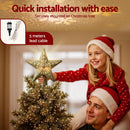 Jingle Jollys Christmas Tree Topper Star Snowflake Projector Party Glitter Gold-5