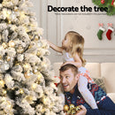 Jingle Jollys Christmas Tree 1.8m Snow Flocked LED Xmas Decoration 8 Light Modes-4