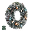 Jingle Jollys 60cm Christmas Wreath with LED Lights Snowy Garland Xmas Decor-3