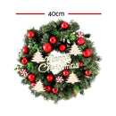 Jingle Jollys Christmas Wreath 40CM Xmas Garland Baubles Ornaments Party Decor-2