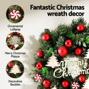Jingle Jollys Christmas Wreath 40CM Xmas Garland Baubles Ornaments Party Decor-5