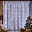 Jingle Jollys 3X3M Christmas Lights Curtain String Light 300 LED Cool White-1