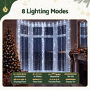 Jingle Jollys 3X3M Christmas Lights Curtain String Light 300 LED Cool White-3
