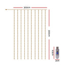 Jingle Jollys 3X3M Christmas Lights Curtain String Light 300 LED Cool White-8