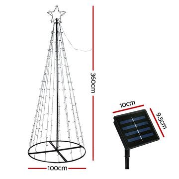 3.6M Christmas Tree LED Solar Warm Jingle Jollys - 0