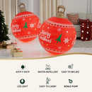 Jingle Jollys Christmas Inflatable Ball 60cm Led Illuminated Xmas Decoration Red-4
