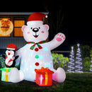 Jingle Jollys Christmas Inflatable Bear 1.8M Height LED Outdoor Decorations Illuminated-7