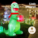 Jingle Jollys Christmas Inflatable Dinosaur 1.8M Height LED Decorations Illuminated-4