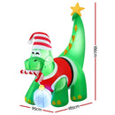 Jingle Jollys Christmas Inflatable Dinosaur 1.86M Height LED Decorations Illuminated-2