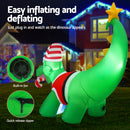 Jingle Jollys Christmas Inflatable Dinosaur 1.86M Height LED Decorations Illuminated-5