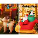 Jingle Jollys Christmas Inflatable Santa Sleigh 2.2M Illuminated Decorations-3