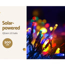 Jingle Jollys 12.5M Solar Christmas Lights Icicle String Light Multi Colour-4