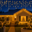 20M Christmas Lights Icicle Light 800 LED Warm White Decor Jingle Jollys-1