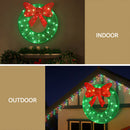0.6M Christmas Lights 50 LED Motif Solar Wreath Xmas Decorations Jingle Jollys-4