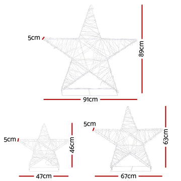 3 PCS Christmas Lights 900 LED Fairy Light Star Decorations Jingle Jollys - 0