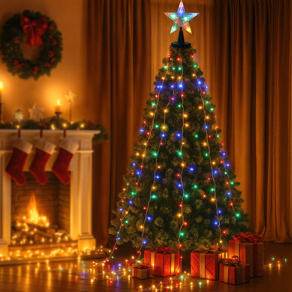 Jingle Jollys 2.5M Christmas Lights Waterfall String Light 300 LED Star Topper