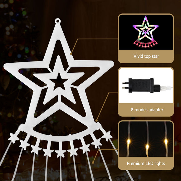 Jingle Jollys 3.8M Christmas Lights Waterfall String Light 340 LED