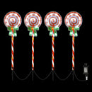 4 PCS Christmas Lights Path Ground Light Garden Decorations 68 LED Jingle Jollys-1