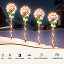 4 PCS Christmas Lights Path Ground Light Garden Decorations 68 LED Jingle Jollys-4